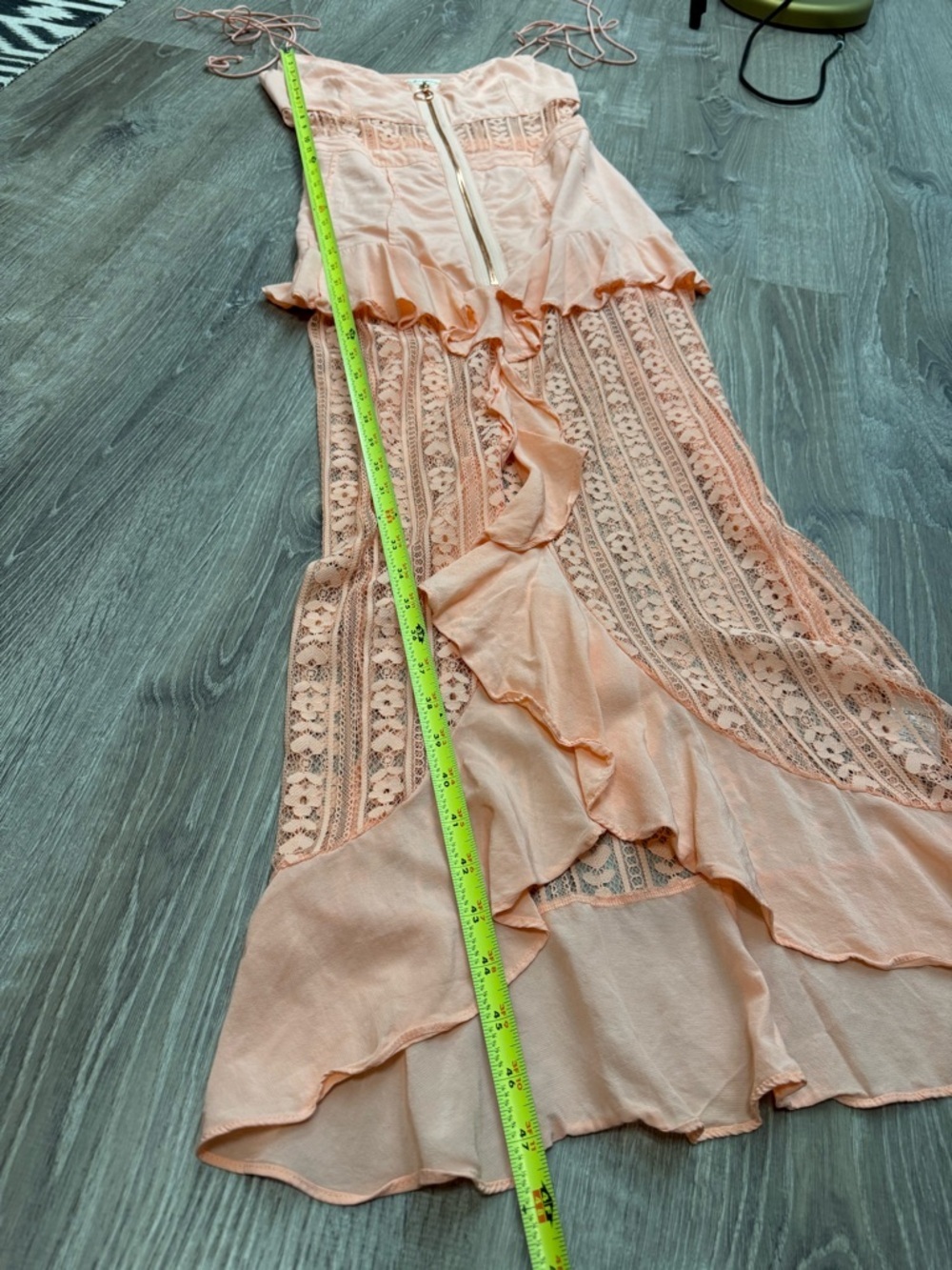 For Love & Lemons Peach Lovebird Lace Midi Dress Small - Picture 5 of 9